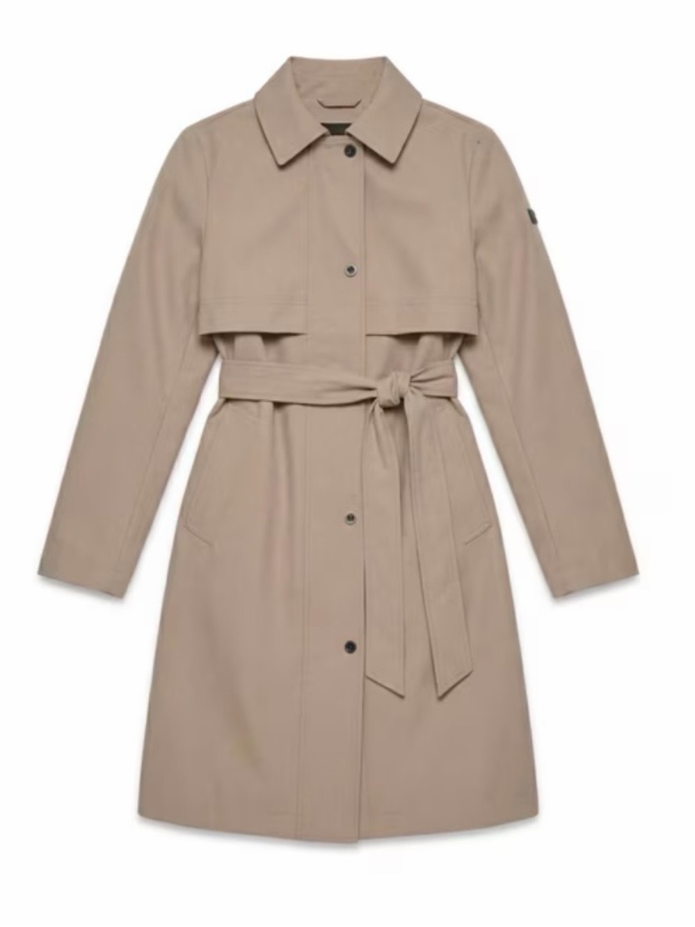DKNY Beige Tie-Waist Trench Coat